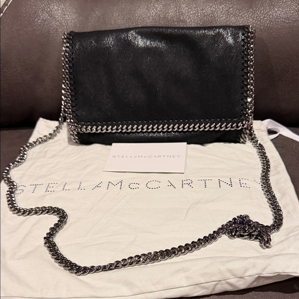Stella McCartney Black Crossbody with Silver Chain